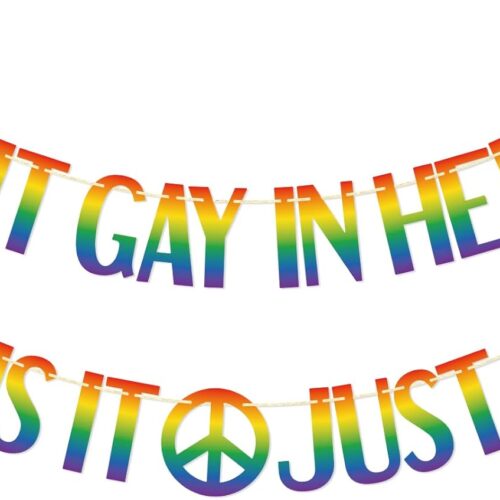Is It Gay In Here Or Is It Just Me, Pride Month Banner, Gay Pride Party Decor, Pride Month Decorations, Pride Day Rainbow Decorations, Rainbow Glitter LGBTQ Party Decorations,