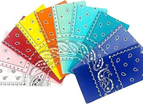 100% Cotton 10 Pack Fine Bandanas
