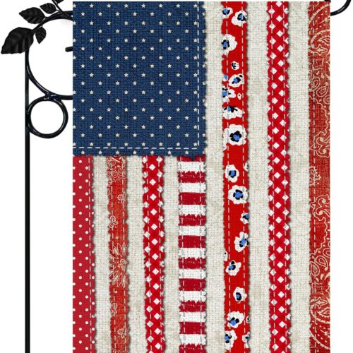 Memorial Day Garden Flag,4th of July Garden Flag,12×18 Inch Double Sided Patriot Day Flag,USA Blue Red Independence Day Flag, Seasonal Outdoor Flag Home Decor