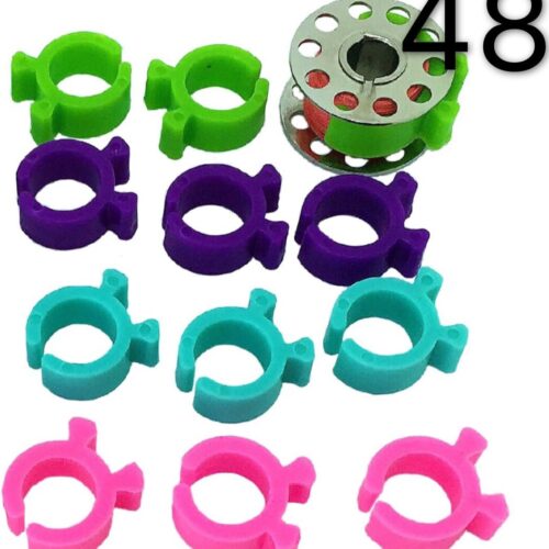 48 Piece Bobbin Holder Set for Sewing Machines - Bobbin Clamps for Organizing Threads and Avoiding Tangles