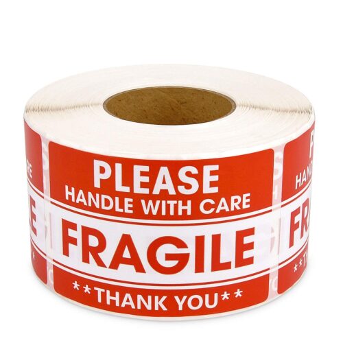 2"x 3" Fragile Stickers 500 Labels Per Roll Strong Adhesive (Handle with Care,Do Not Drop,Thank You) Labels for Shipping and Moving