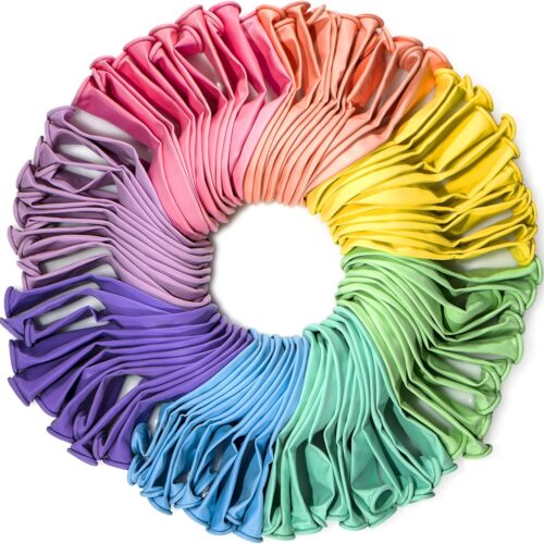 Pastel Balloons Assorted Color 12 Inch 100 Pack Unicorn Birthday Rainbow Party Decoration Latex Balloons