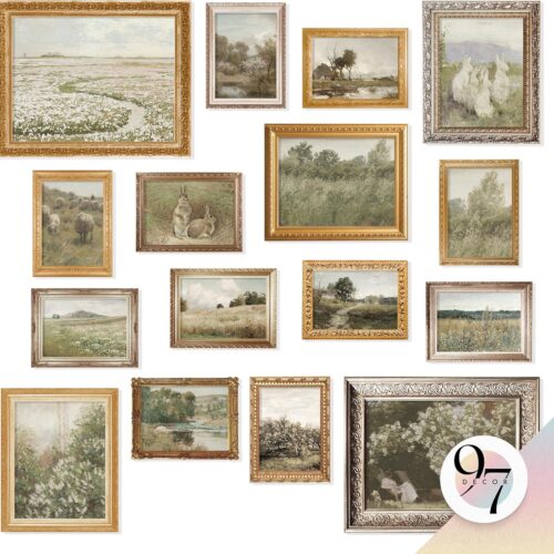 97 Decor Large 11x14 French Country Wall Art Decor - Vintage Wall Art Prints, Farmhouse Wall Decor Vintage Botanical Print, Nature Poster Landscape Painting Spring Pictures For Bedroom (Unframed)