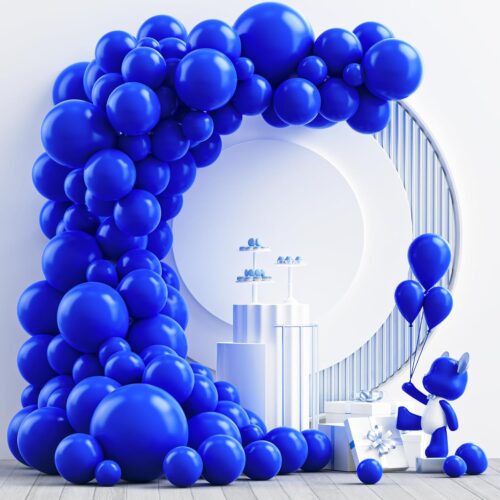 Royal Blue Latex Balloon Arch Garland Kit, 102PCS 18In 12In 10In 5In for Baby Shower Graduation Birthday 4th of July Independence Memorial Day Patriotic Party Decorations
