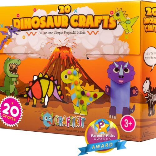 20 Award-Winning Dinosaur Crafts for Kids - Award-Winning All-Inclusive Fun Dinosaur Crafts for Kids Ages 3-5, Organized Toddler Craft Kit