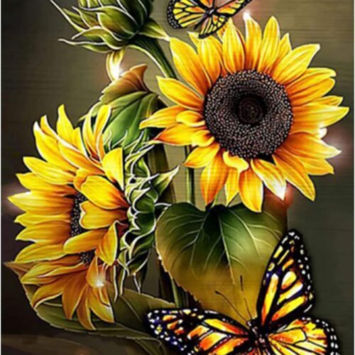 Diamond Painting Kits for Adults, 12x16 Inch DIY Paint by Numbers for Adults Beginner, DIY Full Drill Diamond Dots Paintings Picture Arts Craft for Home Wall Art Decor (Yellow Butterfly)