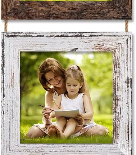 4x4 Wall Hanging Picture Frames Collage with 3 Opening Multi Color Frames