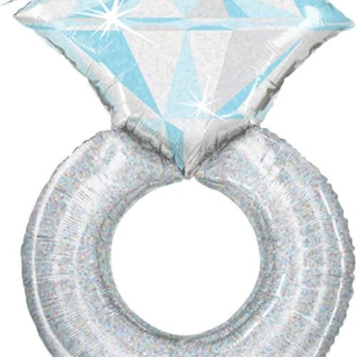 Sparkling Diamond Ring Jumbo 38" Foil Engagement Party Bridal Shower Balloon
