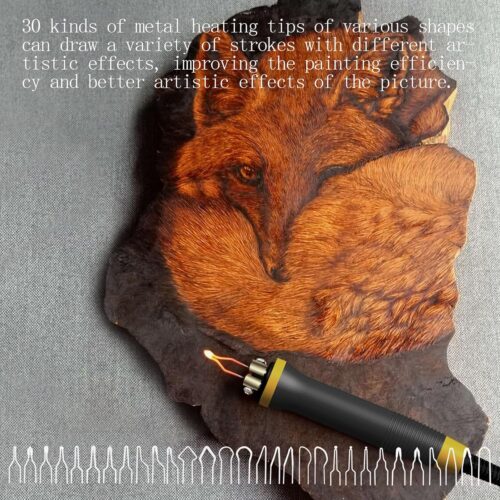 LH30 Wood Burning Kit, Digitally Adjustable Temperature Wood Burner Pen Kit, Wood Burning Tool, Professional Wood Burner Tool Kit for Adults and Beginners Craft (LH30-2 New)