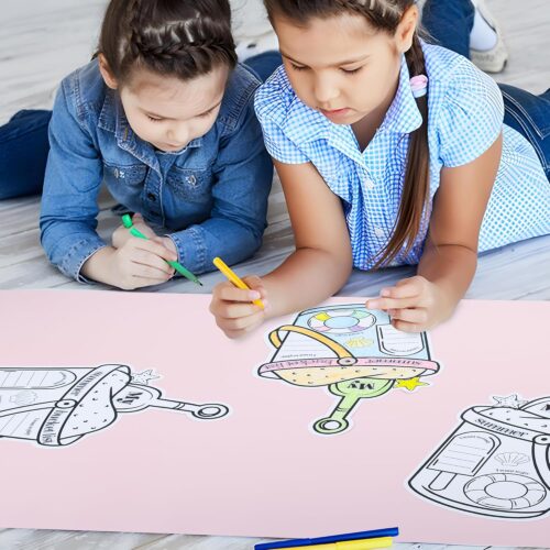 50Pcs My Summer Bucket List Coloring Poster Summer Break Ideas Checklist Color Your Own Sign for Kids 13" End of School Year Gift Crafts Activity Camp Supplies