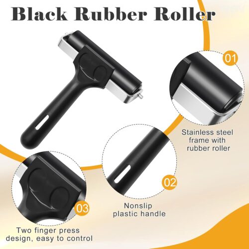 1+1 Pcs Wooden Block Printing Baren with Rubber Brayer Roller, Block Printing Press Kit for Crafting, Printing, Inking, Stamping, Linocut