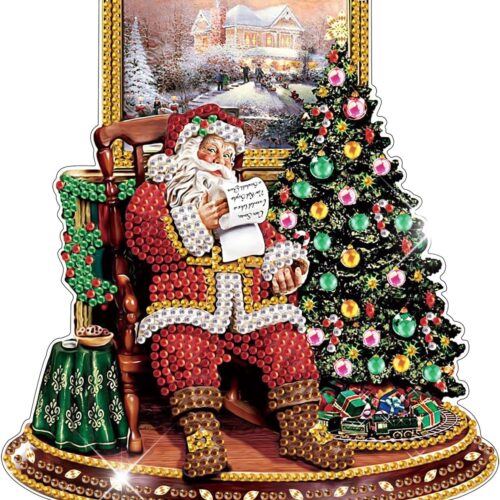 Diamond Art Painting Christmas Tree Santa Claus Desktop Ornaments DIY Diamond Art Christmas Tree Table Paint by Number Mosaic Arts Crafts Home Living Room Office Christmas Table Top Decor