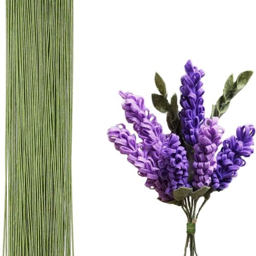 Floral Wire 50pcs 18 Gauge Flower Stems Green Fake Floral Stems Wire for Flower Arrangement Florist DIY Bouquet (Light Green, 50 Pcs)