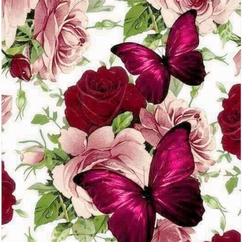5D Diamond Painting Kits Adults DIY Diamond Painting Canvas Full Roses Butterflies Painting Art Kit for Beginners Home Art Decoration Hanging Painting 12" x 16"