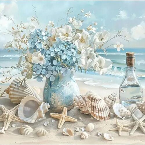 Beach Diamond Art Kits for Adults,Diamond Painting Kits for Adults,5D Full Drill DIY Diamond Dot Gem Art Kit Wall Home Decor Arts Craft 11.81x15.75 inch