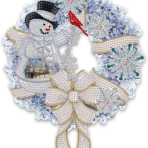 5D DIY Diamond Painting Kits for Adults Kids, Christmas Garland Full Drill Embroidery Cross Stitch Crystal Rhinestone Paintings Pictures Arts Wall Decor Painting Dots Kits 15.7X11.8 in