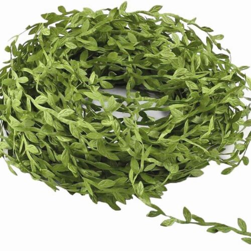 65 Ft Artificial Vines,Artificial Eucalyptus Leaf Garland Fake Hanging Plants Leaves Wreath Foliage Green Leaves Ribbon Decorative Wreath Accessory Wedding Wall Crafts Party Décor （Green-65 Ft）