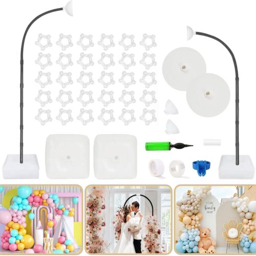 8.2ft & 6ft Balloon Arch Kit With Free Bending Shape Frame and Base Floor Stand for Wedding, Baby Shower, Graduation Decoration - Half Arch Balloon Garland