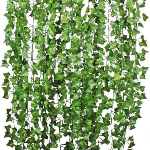 84Feet 12 Strands Artificial Flowers Greenery Fake Hanging Vine Plants Leaf Garland Hanging for Wedding Party Garden Outdoor Office Wall Decoration