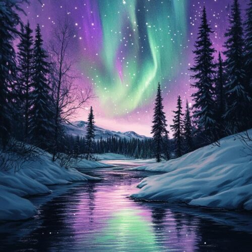 Aurora Borealis Diamond Painting Kits for Adults Full Drill 5D Diamond Art Kits DIY Diamond Painting by Number 12 x 16 inches