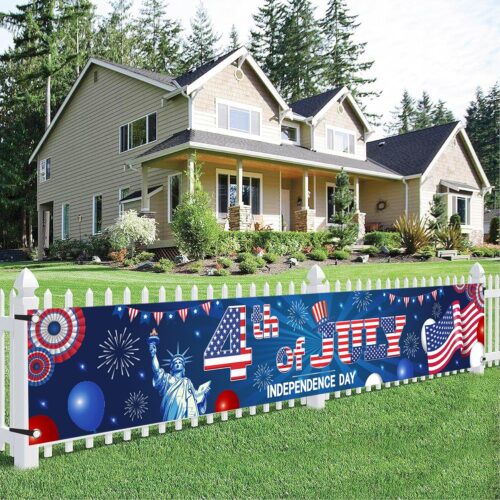 4th of July Independence Day Yard Banner - XtraLarge, 120x20 Inch | 4th of July Banner, July 4th Decorations for Outside | 4th of July Party Sign for Patriotic Decor | Fourth of July Banner