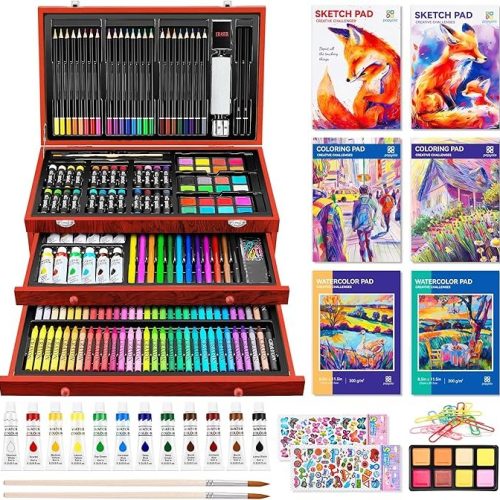 Art Supplies, 269 Piece Deluxe Art Set with 6 Drawing Pads