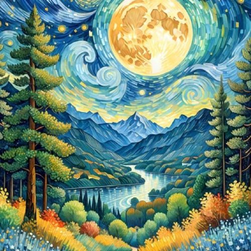 Moon Diamond Painting Kits for Adults - Forest Diamond Art Kits for Adults