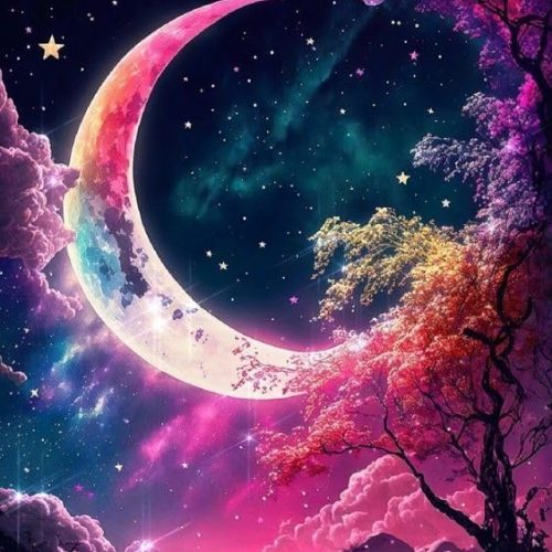 A8MENX0 5D Moon Tree Starry Sky Diamond Painting Kits for Adults Diamond Art Moon Painting Kits for Adults
