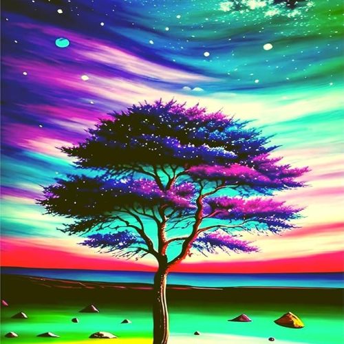 Tree of Life Diamond Painting Kits for Adults & Beginner, Aurora Diamond Art Painting Kit