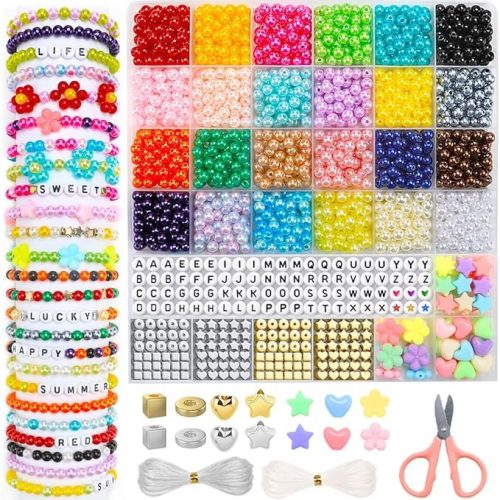 IOOLEEM Pearl Beads, 1500pcs 6mm Round Pearl Beads