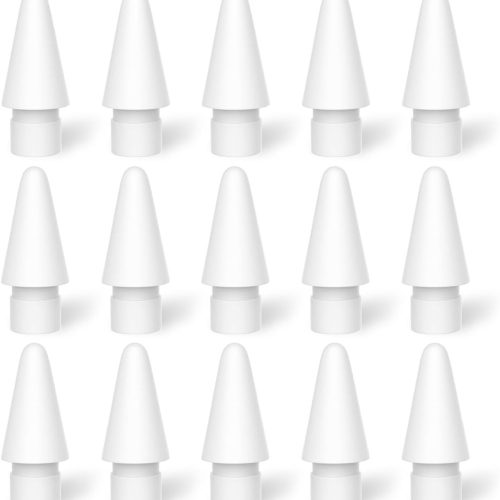 15 Packs Tips for Apple Pencil, Pencil Tips for iPad, Replacement Pen Nibs Compatible with iPad Air Mini Pro Apple Pencil 1st & 2nd Generation - White, White, 15pcs