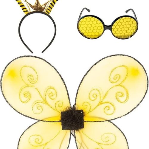 Funcredible Bee Headband, Bee Glasses and Bee Wings