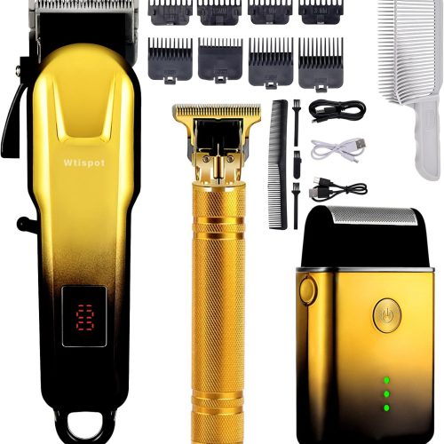 Hair Clippers Set for Men,Hair Clipper Trimmer with LED Display, Professional Cordless Hair Clipper Shaver Beard Trimmer, Hair Cutting Machine for Men, Holiday Gift for Him Father's Day Gift