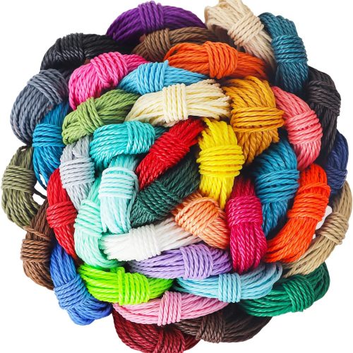 Waxed String 1mm 218 Yards White & Black Waxed Cotton Cord Wax Thread Waxed Polyester Cord for DIY Bracelets Necklace Jewelry Making Friendship Bracelet (White & Balck)