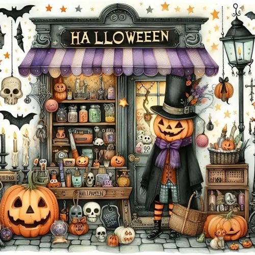mjcakrn Halloween Diamond Painting Kit for Adults, 5D Full Drill Diamond Art Painting, DIY Diamond Art Kits for Adults for Home Wall Decor 14 x 14 inches