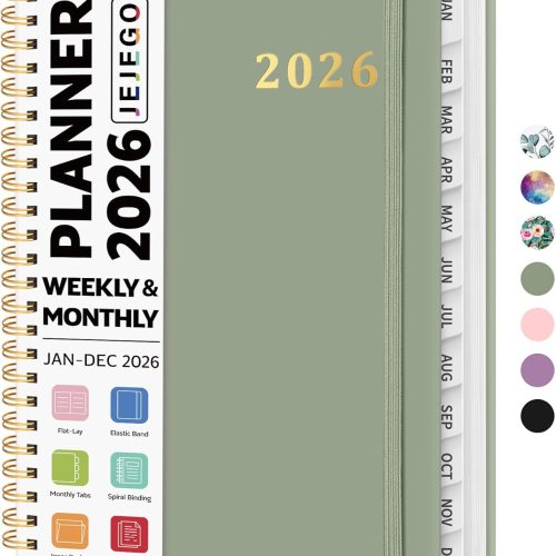 Academic Planner 2025-2026, Weekly and Monthly Calendar Planner Book, July 2025 – June 2026, Hardcover Organizer with Tabs, Perfect for Teachers, Students, Women & Men, A5 (6.4" x 8.5") - Pink