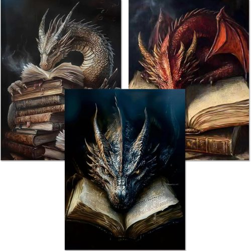 Dragon Diamond Painting Kits, Animal Diamond Art Kits for Adults 5D, Diamond Art Painting DIY Full Round Drill Gem Dots Art and Crafts for Gift Home Wall Decor 12x16Inch