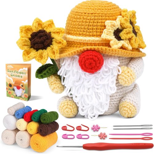 Crochet Kits, Beginner Crochet Kit for Adults, Crochet Starter Kits with Step-by-Step Tutorials Videos, Yarn Knitting Projects for Beginners, Bedroom Decoration DIY Knitting
