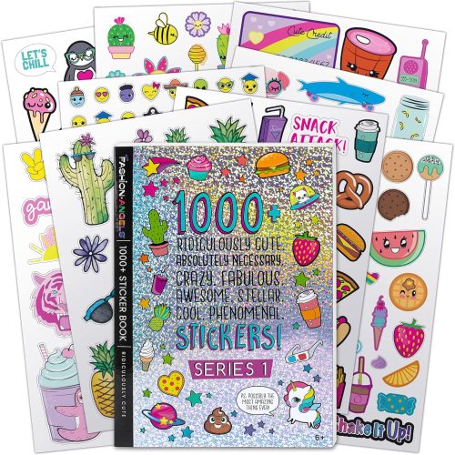 1 1000+ Ridiculously Cute Stickers for Kids - Fun Craft Stickers for Scrapbooks, Planners, Gifts and Rewards, 40-Page Sticker Book for Kids Ages 6+ and Up