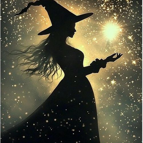 Halloween Diamond Painting Kits for Adults, Retro Witch 5D Diamond Art Kits for Beginner, Full Round Drills Witch Diamonds On Canvas Gem Art for Wall Decor 12x16in