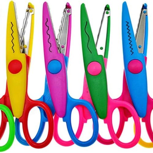 Lacework Wavy Paper Edger Scissors Pinking Shears Set for Handcraft Works(6pcs,Different Cutting Effects)