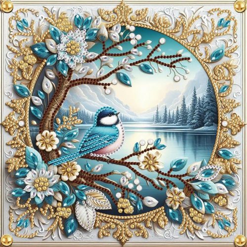Stalente Diamond Painting Kits for Adults Bird, 5D Special Shape Diamond Art Kits for Beginners, Crystal Rhinestones Diamond Painting for Home Wall Decoration Gift 12×12inch, Flower
