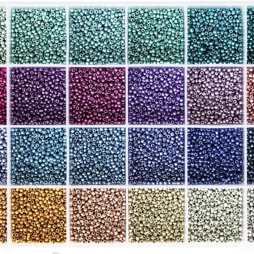 Size 2mm 11/0 Seed Beads About 15600pcs, Making Earring,Bracelet and Jewelry (650Pcs/Color, 24 Colors)