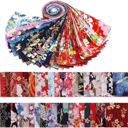 40 Pcs Jelly Roll Fabric Strips for Quilting & Sewing Supplies-2.6 Inch Precut Floral Fabric Strips in Assorted Patterns, Perfect for DIY Crafts, Quilting, Patchwork (Japanese Style Printed Cotton)