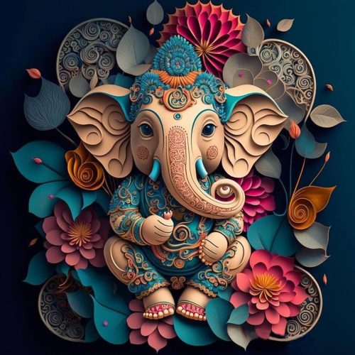 Elephant Diamond Painting Kits for Adults-Diamond Art Kits for Elephants, Hindu Elephant Gem Art Kits for Adults for Gift Home Wall Decor (14x14inch)