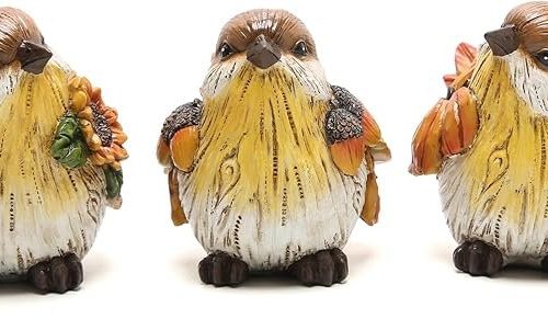 Hodao Fall Bird Statue Yellow Bird Figurine