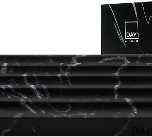 DAY1 ARTISANAL Soap Holder with Marble Look - Soap Dish with Soap Saver