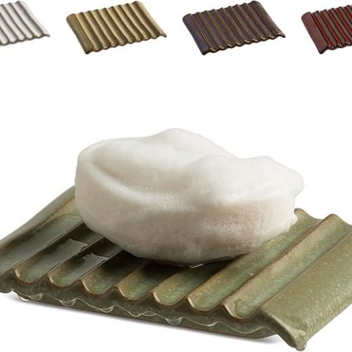 Zoeeker  Soap Holder Soap Dish, Ceramic Soap Saver Bar Soap Tray Non-Slip Bathroom