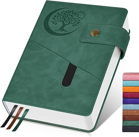 365 Page Thick Lined Journal Notebook for Men Women, A5 Leather Journals for Writing,