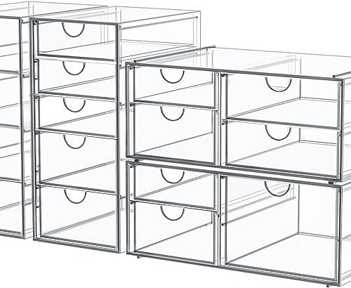 Caktraie Makeup Organizer With 16 Drawers, 4 Pcs